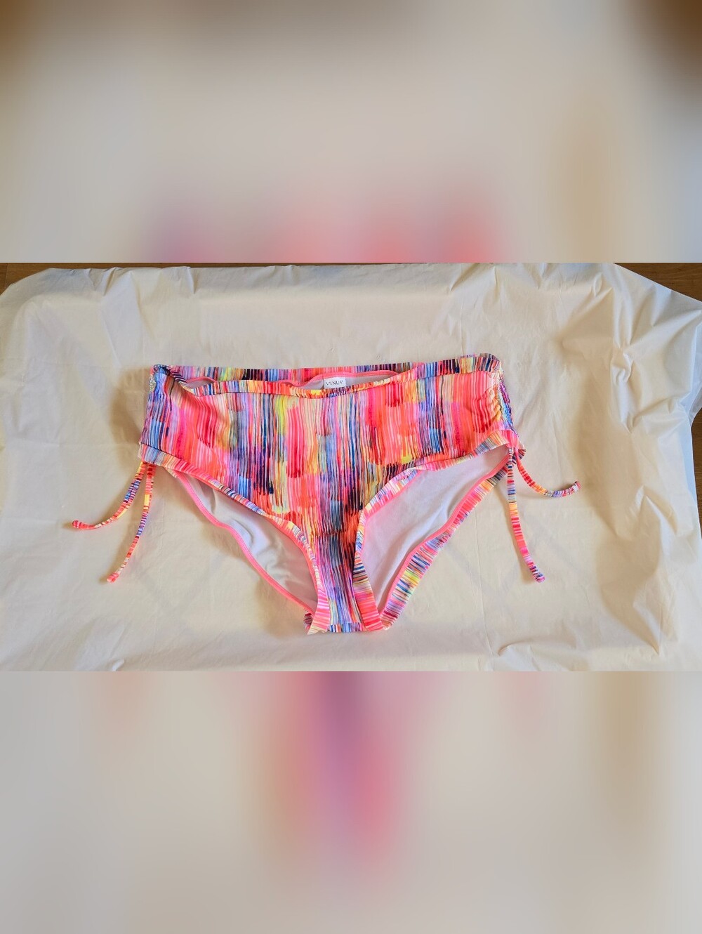 Venus Women's Multicolor Stripe Bikini Bottom - Pink Accent